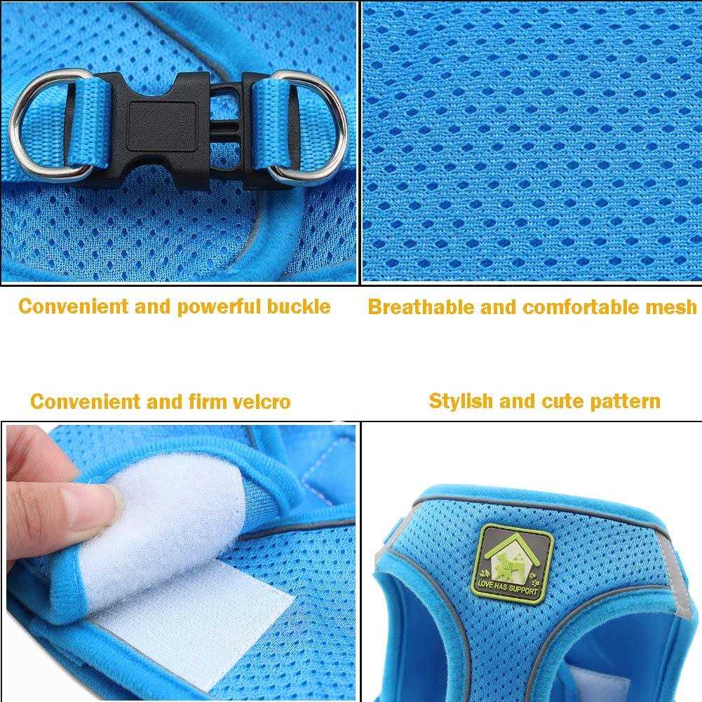 Soft Mesh Reflective Adjustable Dog Harness and Leash Set J757831