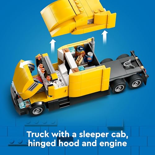 Yellow Delivery Truck Building Toy 3 Minifigures K62649
