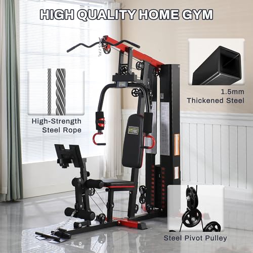 Multifunctional Home Gym Equipment with Leg Press and Pulley System R716