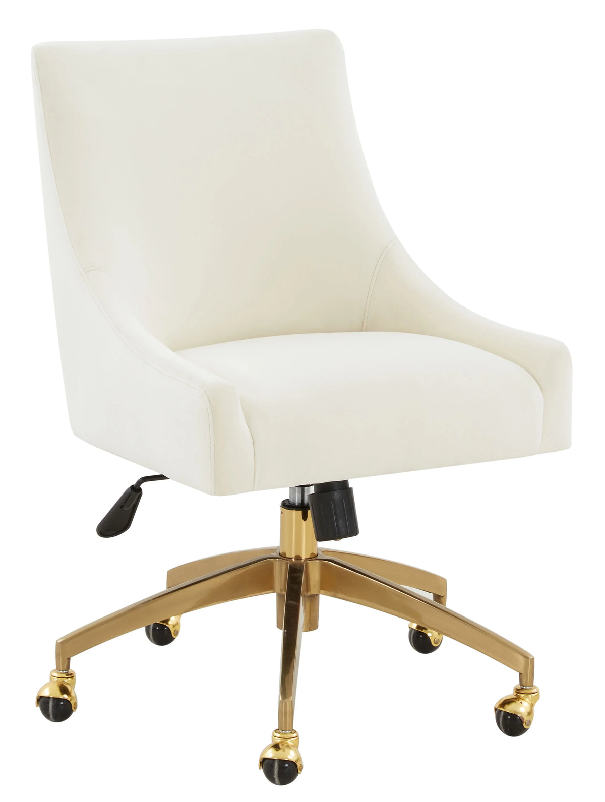 Cream Gold Velvet Adjustable Swivel Desk Chair S835