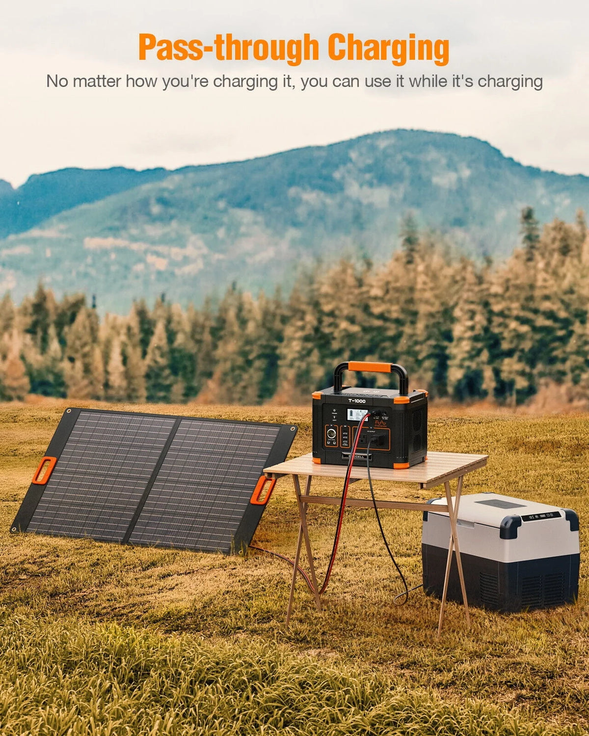 1000W Portable Power Station & 100W Foldable Solar Panel D292