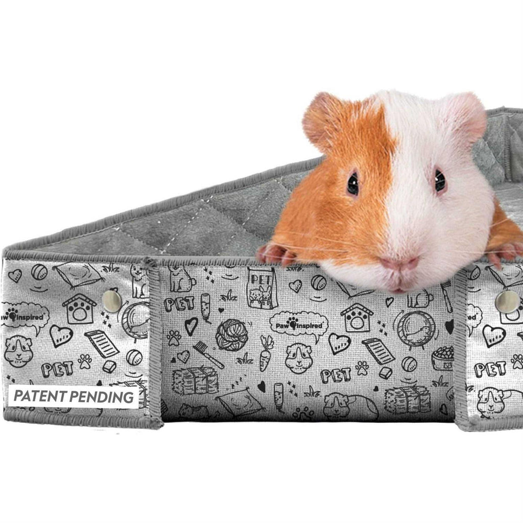 Washable Fleece Guinea Pig Cage Liner & Bedding with Raised Sides Q8356