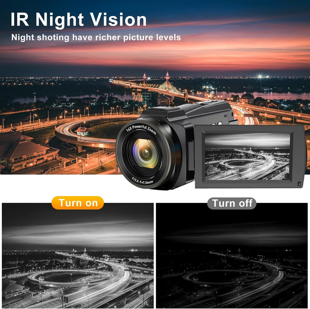 4K UHD Video Camera Camcorder with Microphone J82098
