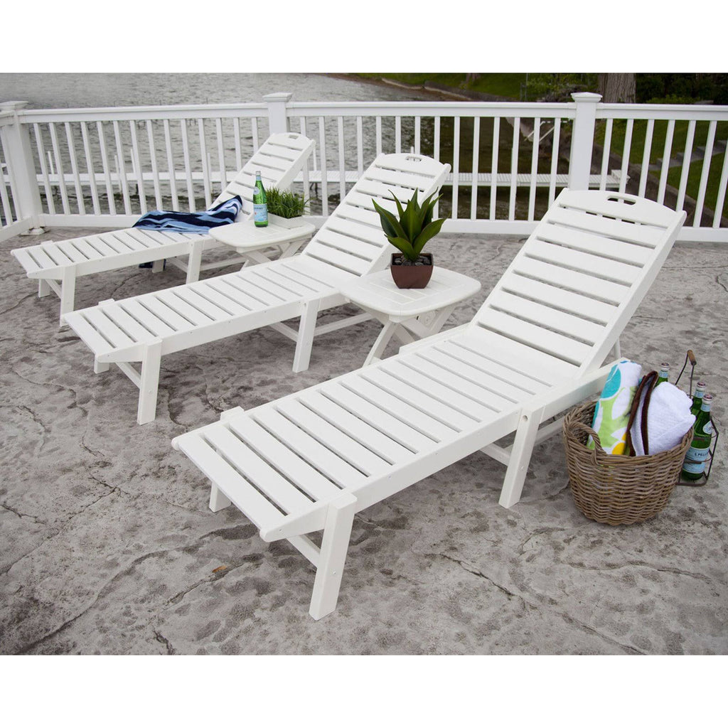 Black Stackable Wheeled Chaise W818052