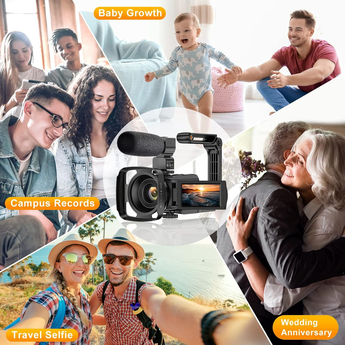 4K UHD Video Camera Camcorder with Microphone J82098