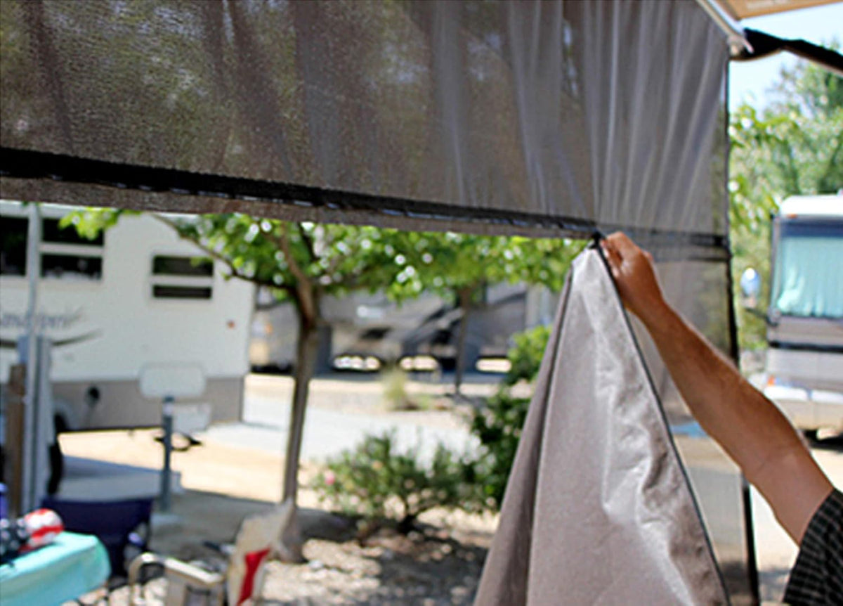 Black 15' x 8' Drop RV Awning F125