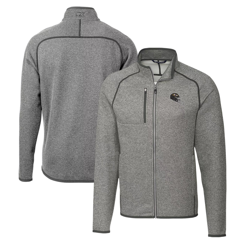 Men's Silver Full-Zip Sweater-Knit Jacket Y370272