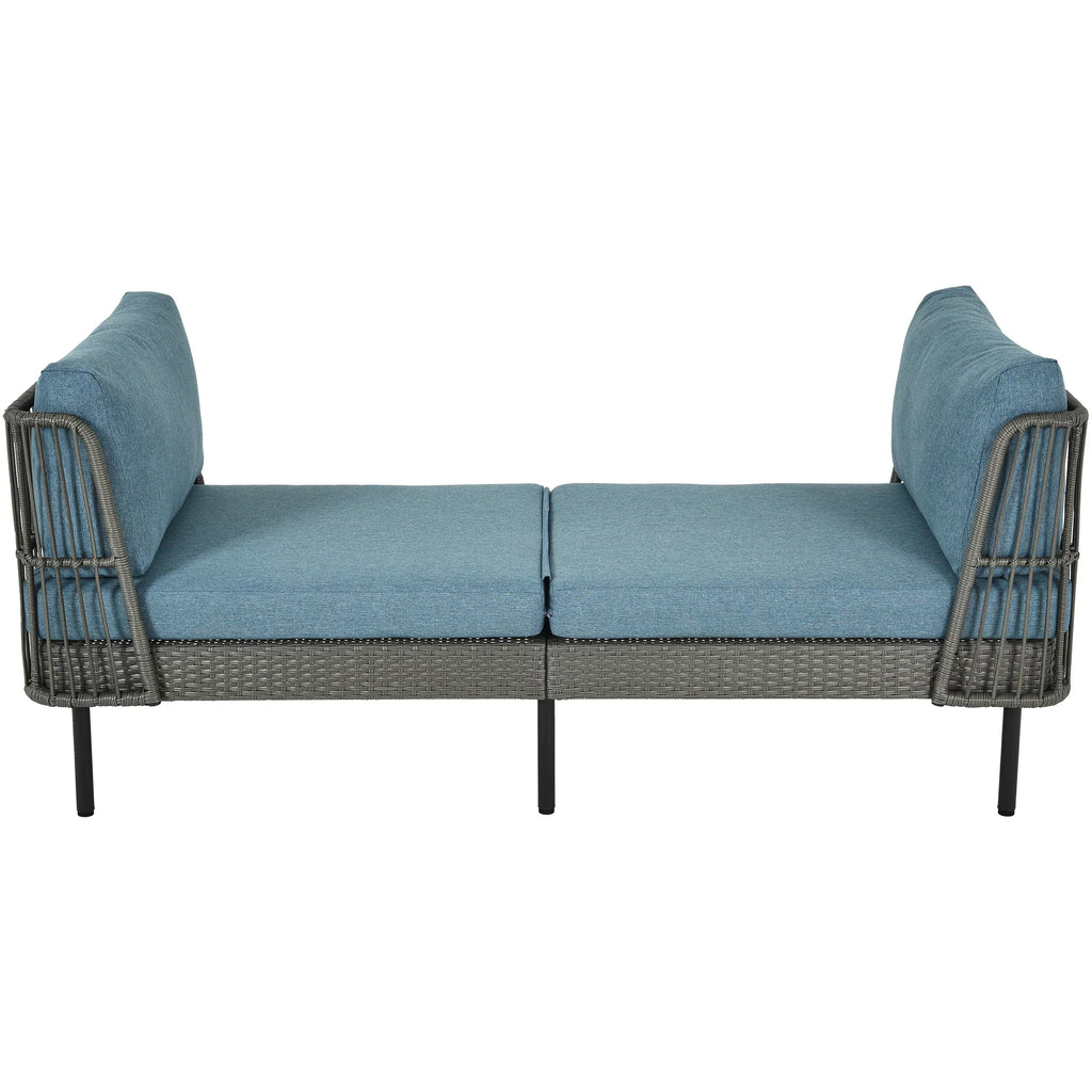 74in Wicker Outdoor Daybed with Cushion Z42883