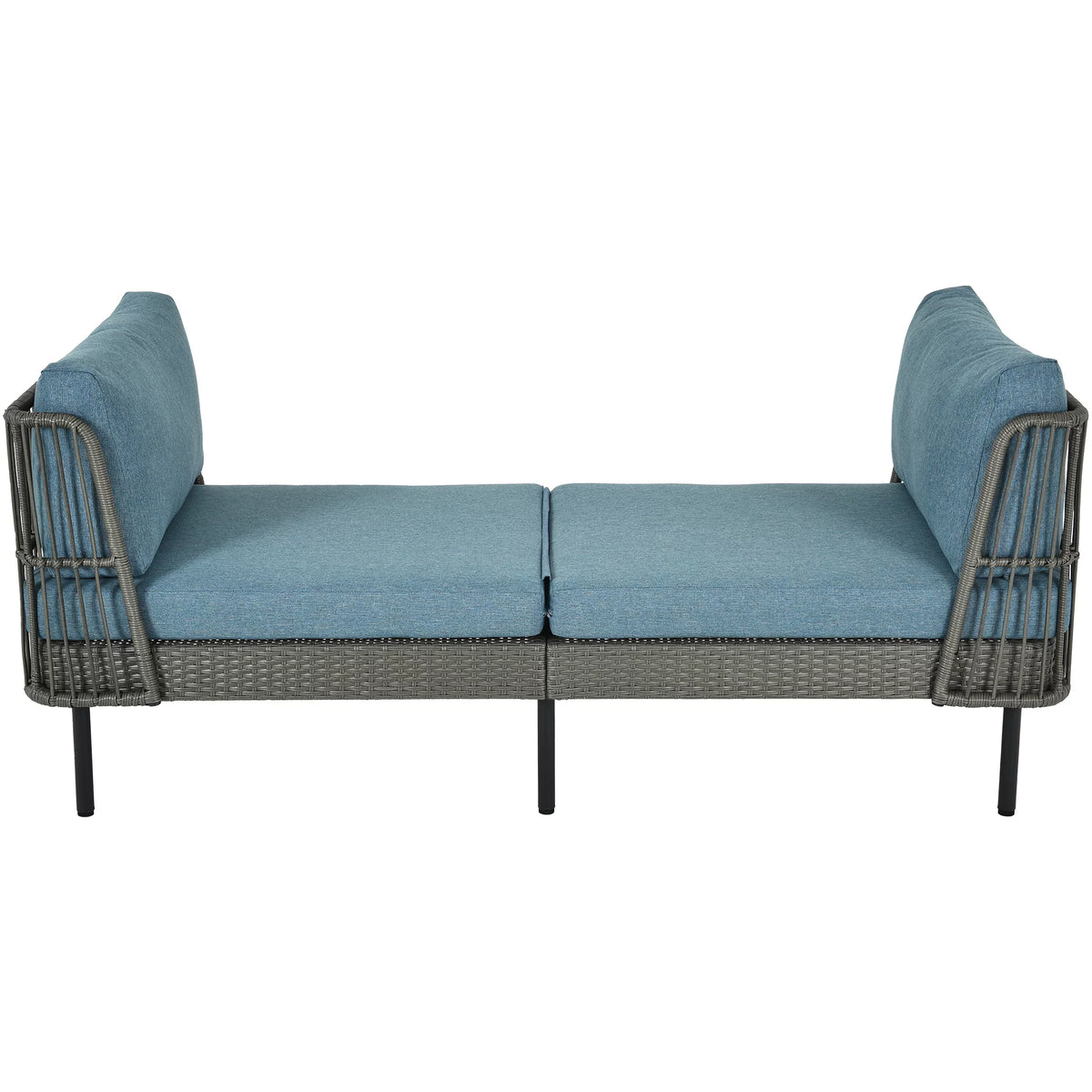 74in Wicker Outdoor Daybed with Cushion Z42883