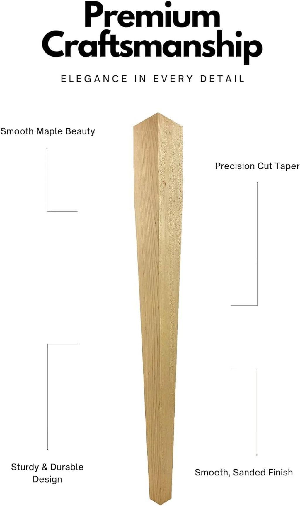 Unfinished Maple Wood Dining Table Leg F948
