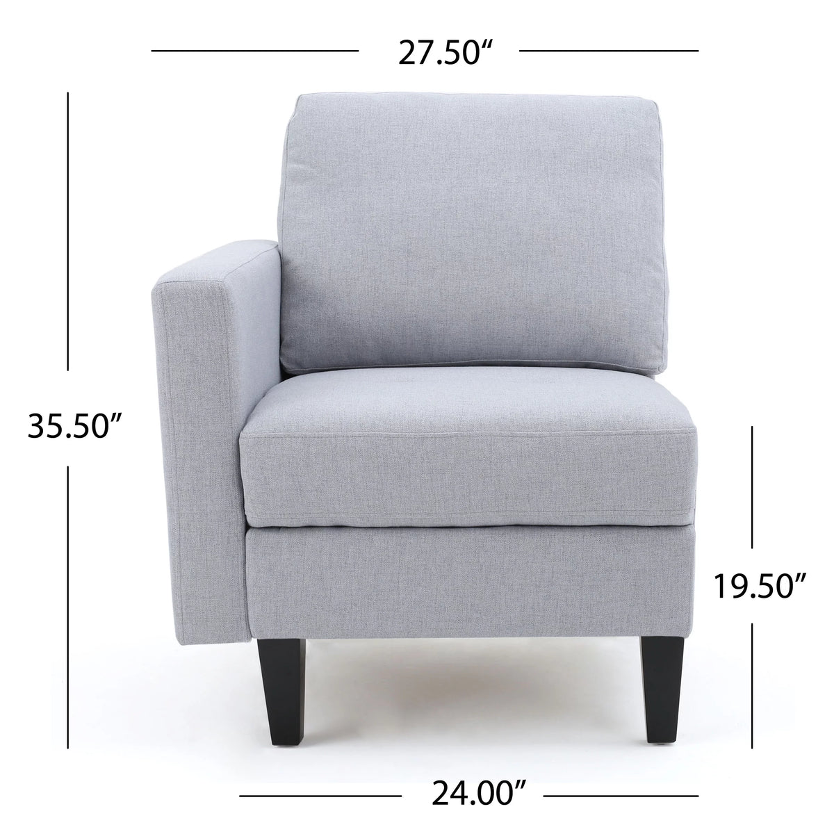 Light Gray Fabric 5 Seater Sectional Sofa with Storage Ottoman J17721