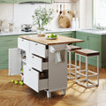 White Kitchen Island Set with 2 Seatings R287