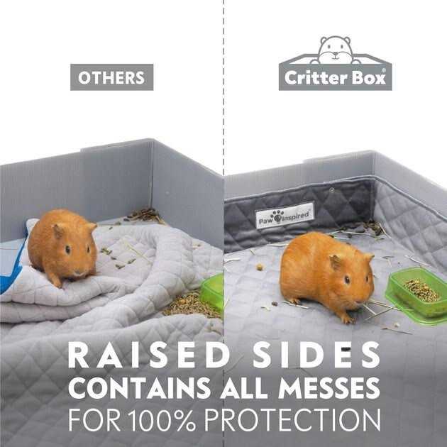 Washable Fleece Guinea Pig Cage Liner & Bedding with Raised Sides Q8356