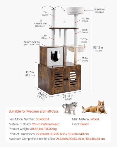 Large Cat Tree with Litter Box Enclosure J515327