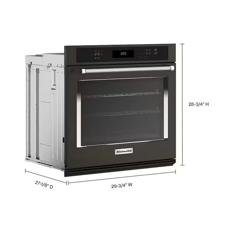 30 in. Single Electric Wall Oven with Convection Self-Cleaning in Black Stainless Steel H419222
