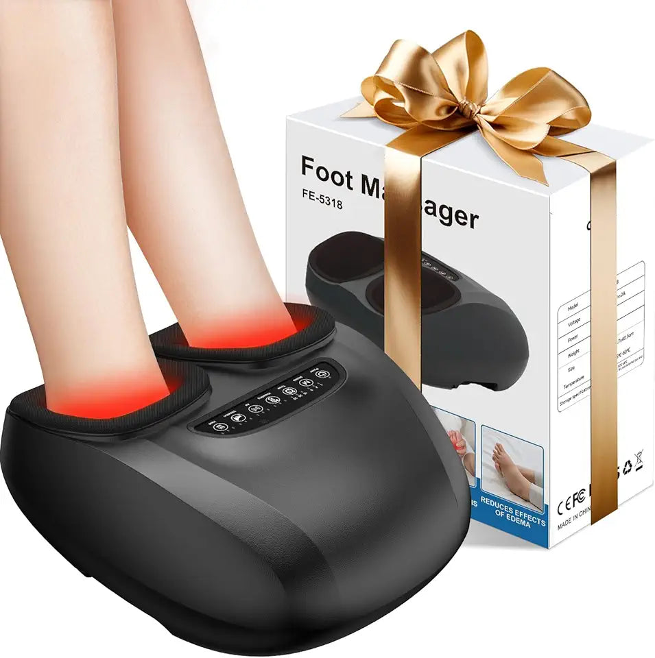 Foot Massager Machine with Heat, Shiatsu Deep Kneading, 3 Heat Levels, Wireless Control S526681