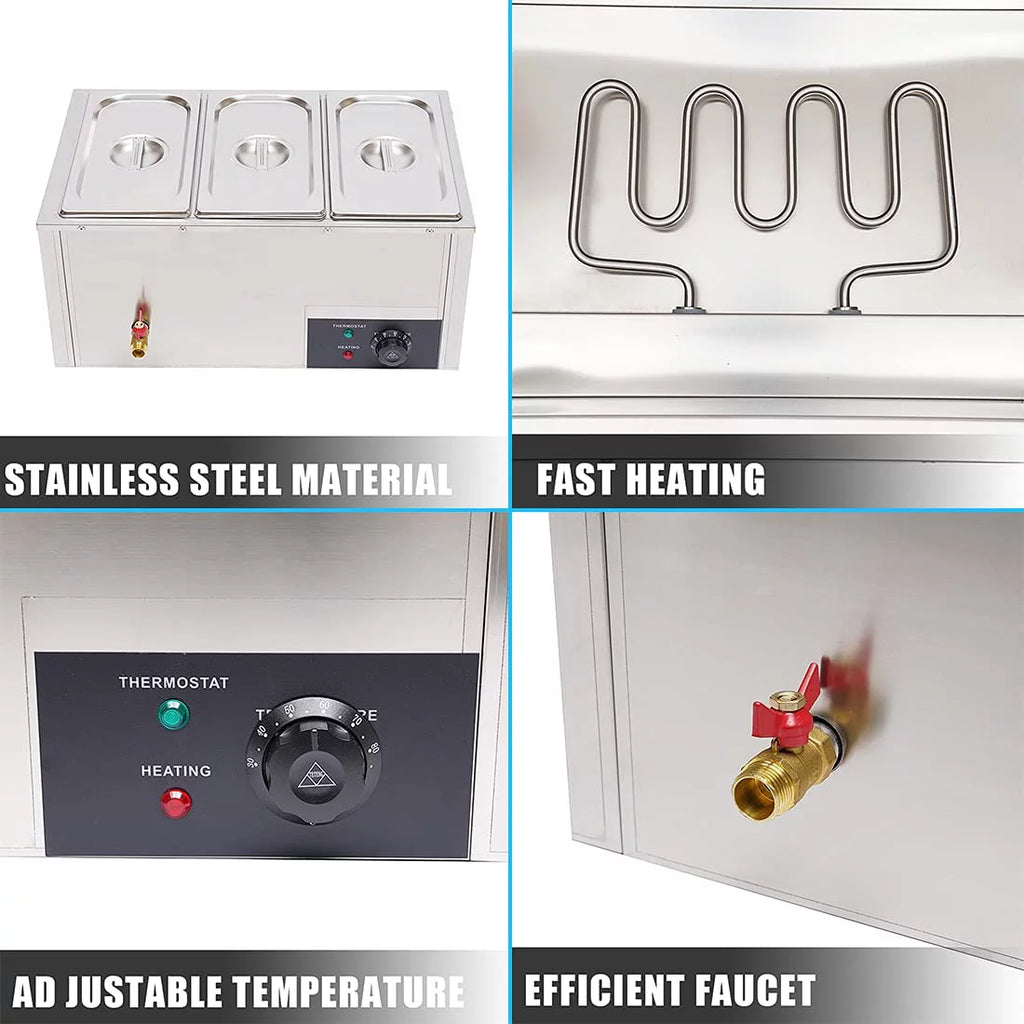 3-Pan Electric Food Warmer with Lid L3018