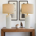 Ceramic Table Lamps Set of 2 White 24.5" Q37545