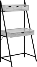 Grey Black Metal Laminate Computer Desk with Storage Drawers T488