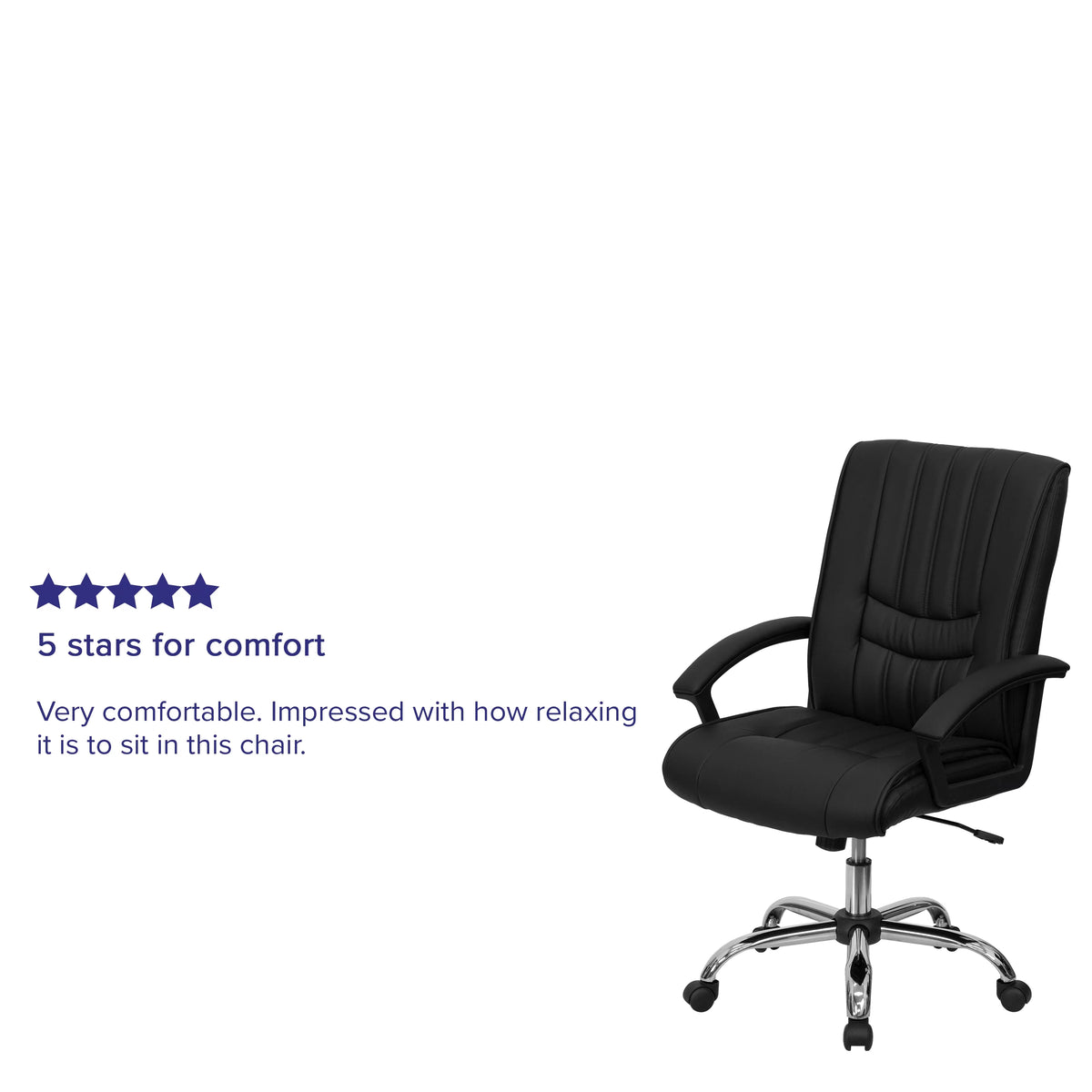 Black LeatherSoft Swivel Office Chair with Arms N456