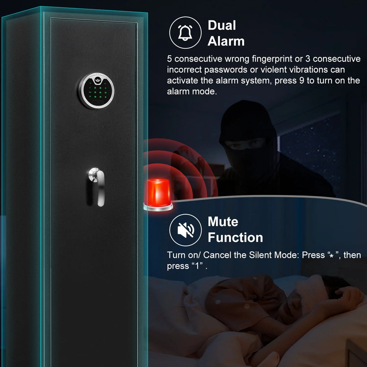 3-5 Long Gun Safe with Backlit Keypad N912