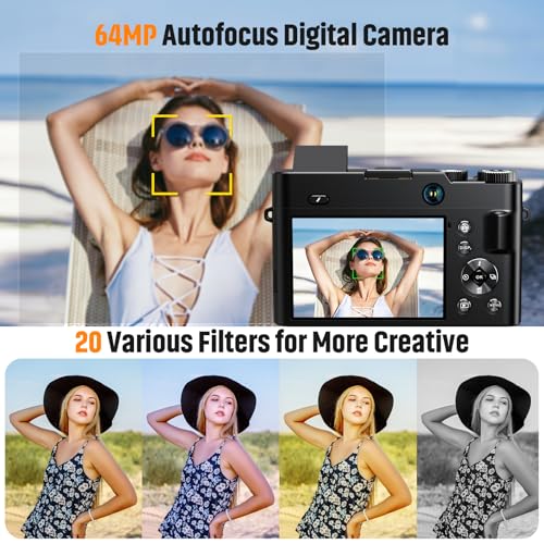 4K 64MP Compact Digital Camera with 16X Zoom D4148