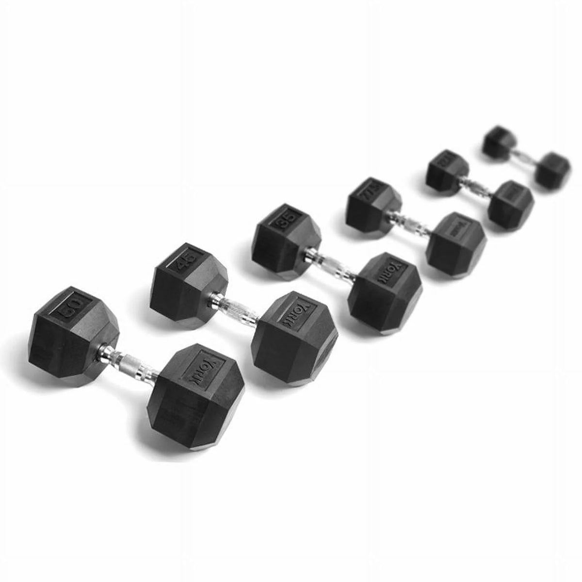 Rubber Dumbbell Set 5-50 lbs. H1757