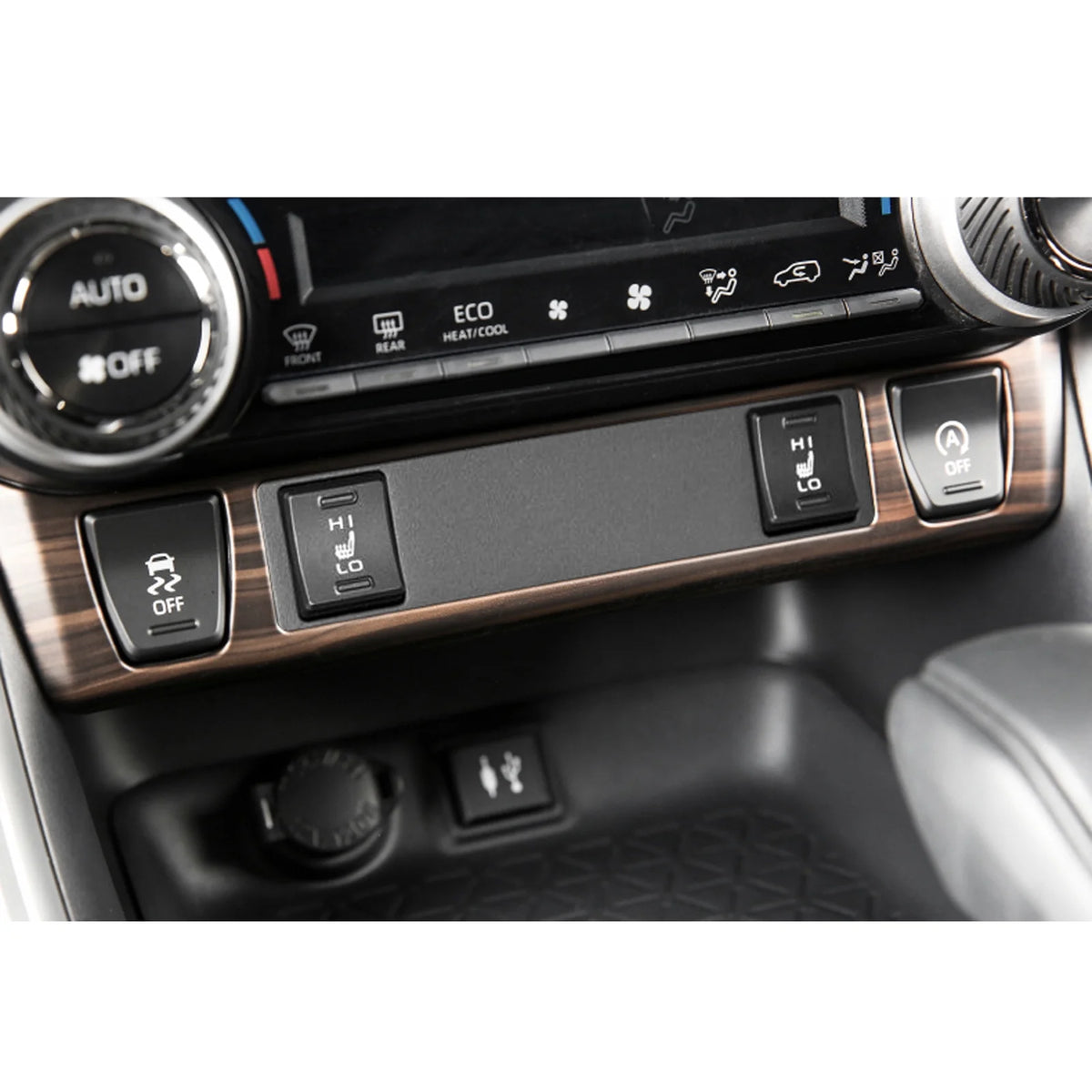 Center Console AC Climate Control Switch Panel Frame Cover Trim Wood Grain C5046