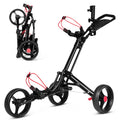 Foldable 3 Wheel Steel Golf Push Cart with Umbrella Holder T78813