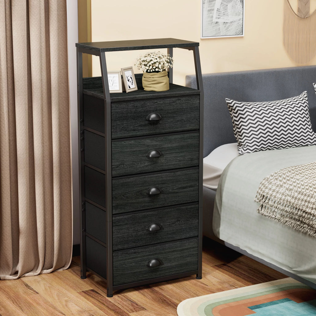 5 Drawer Dresser Fabric Bin Storage Organizer Y330