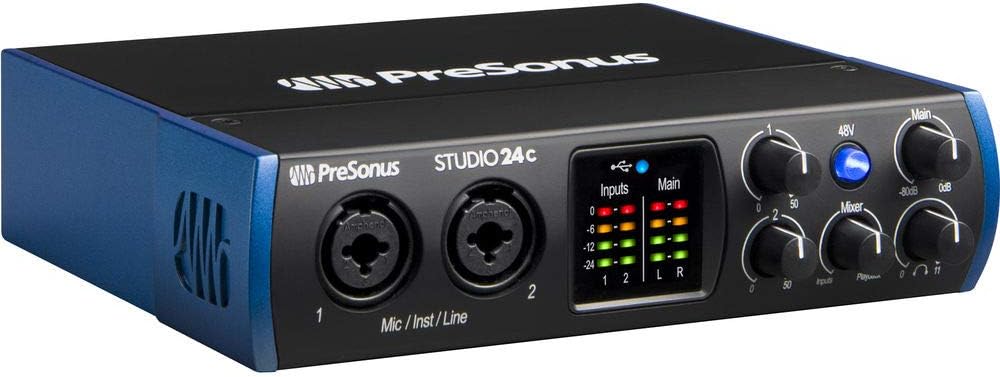 USB Type-C Audio/MIDI Interface with Pop Filter, Boom Arm Stand & XLR Cable V1711