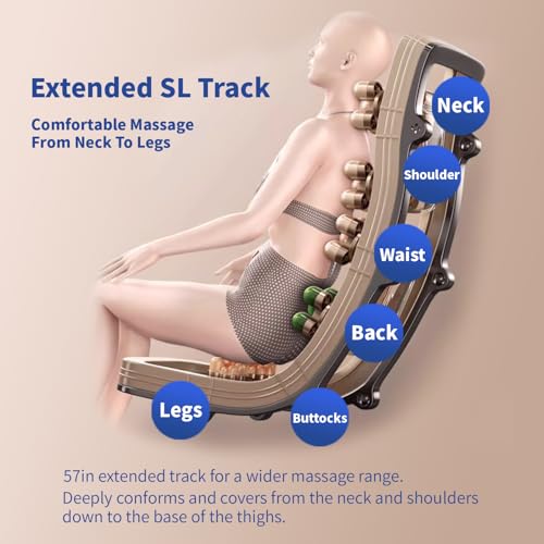 Full Body SL Track Massage Chair Zero Gravity Shiatsu Recliner with Heat Foot Roller N250