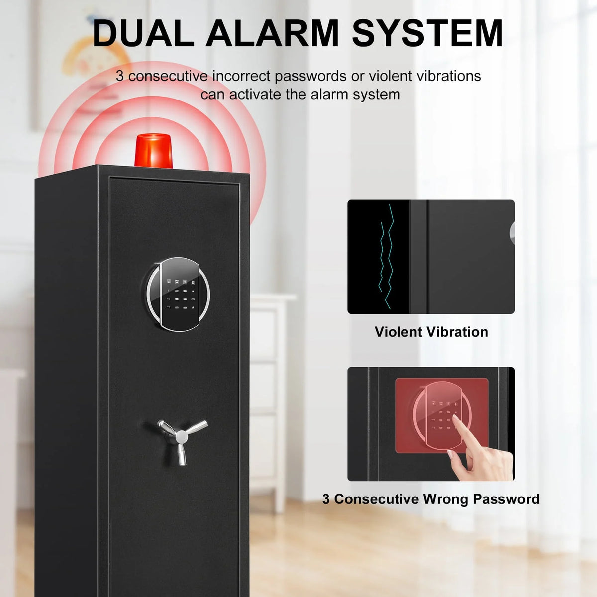 3-5 Long Gun Safe with Backlit Keypad N912