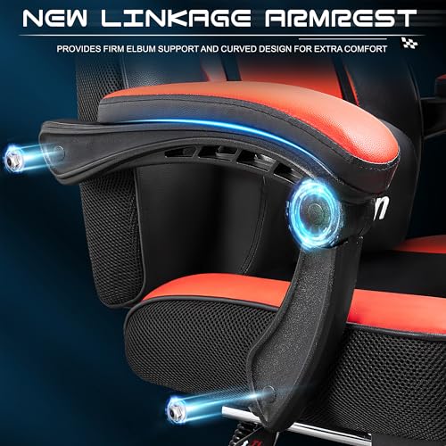 Gaming Chair with Footrest and Massage Lumbar Support T428995