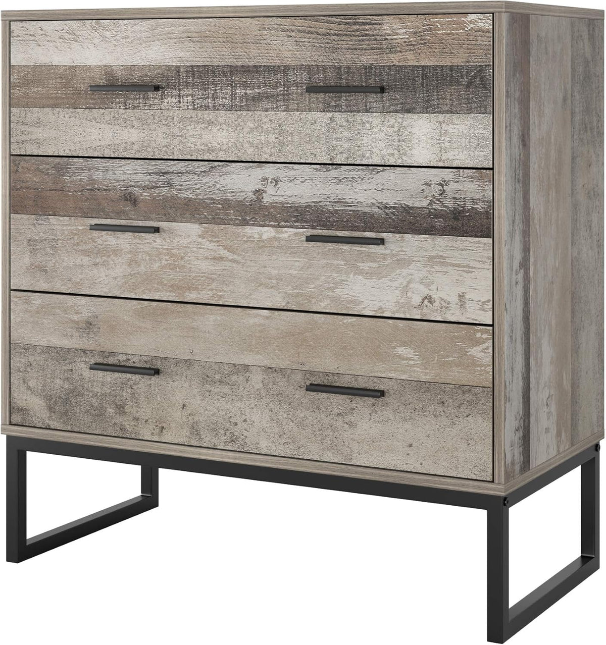 3 Drawer Chest Dresser with Solid Wood Frame and Metal Legs A788