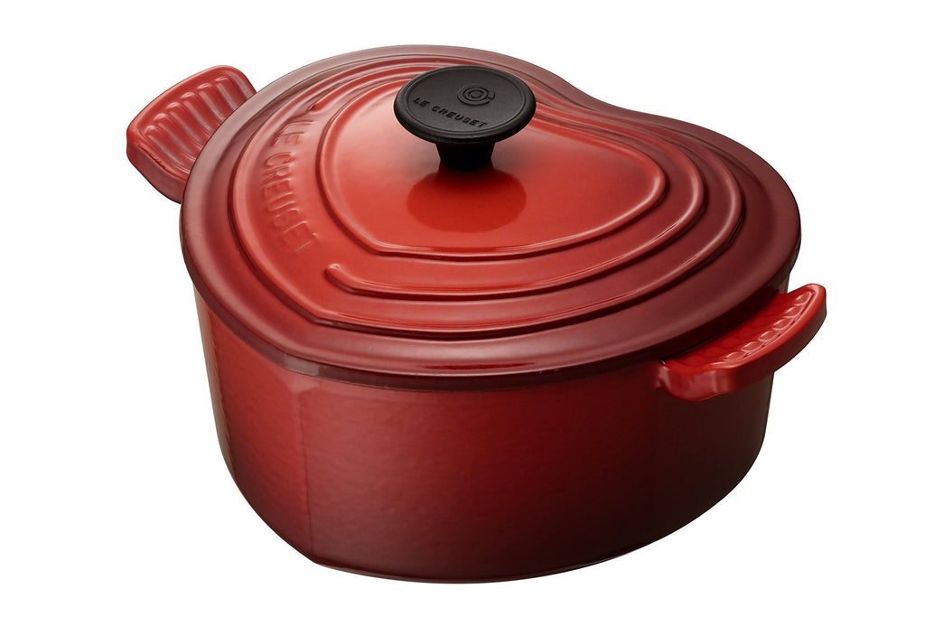 Enameled Cast-Iron 2-Quart Heart Casserole Red U175