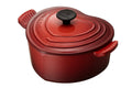 Enameled Cast-Iron 2-Quart Heart Casserole Red U175