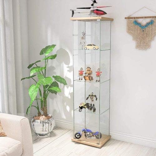 4-Shelf Glass Display Cabinet with Door S5821