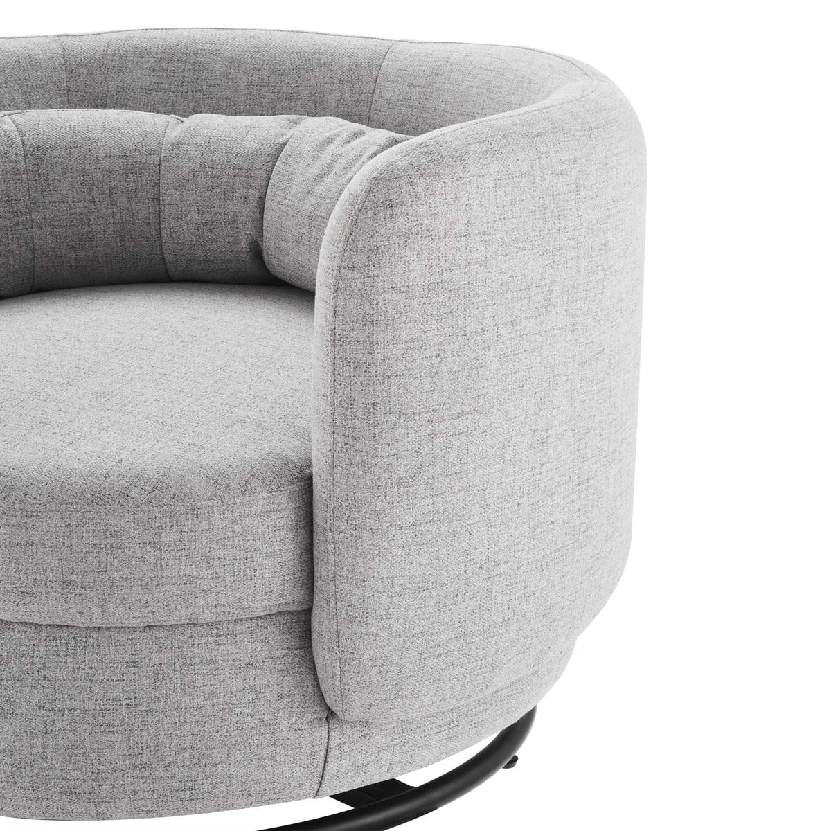 Black Grey Fabric Swivel Accent Chair L164