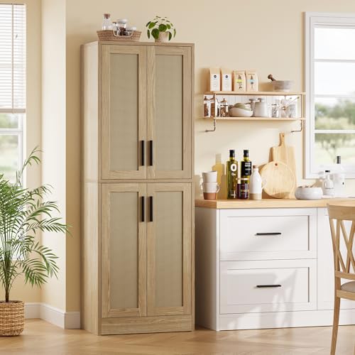 Tall Storage Cabinet with 4 Doors and Adjustable Shelves F27555