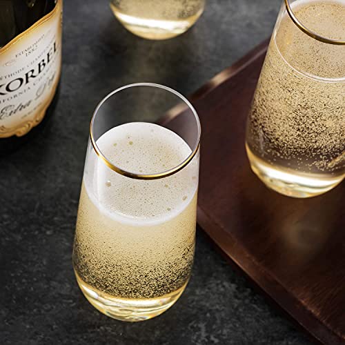 48 Pack 9 Oz Stemless Plastic Champagne Flutes J7220