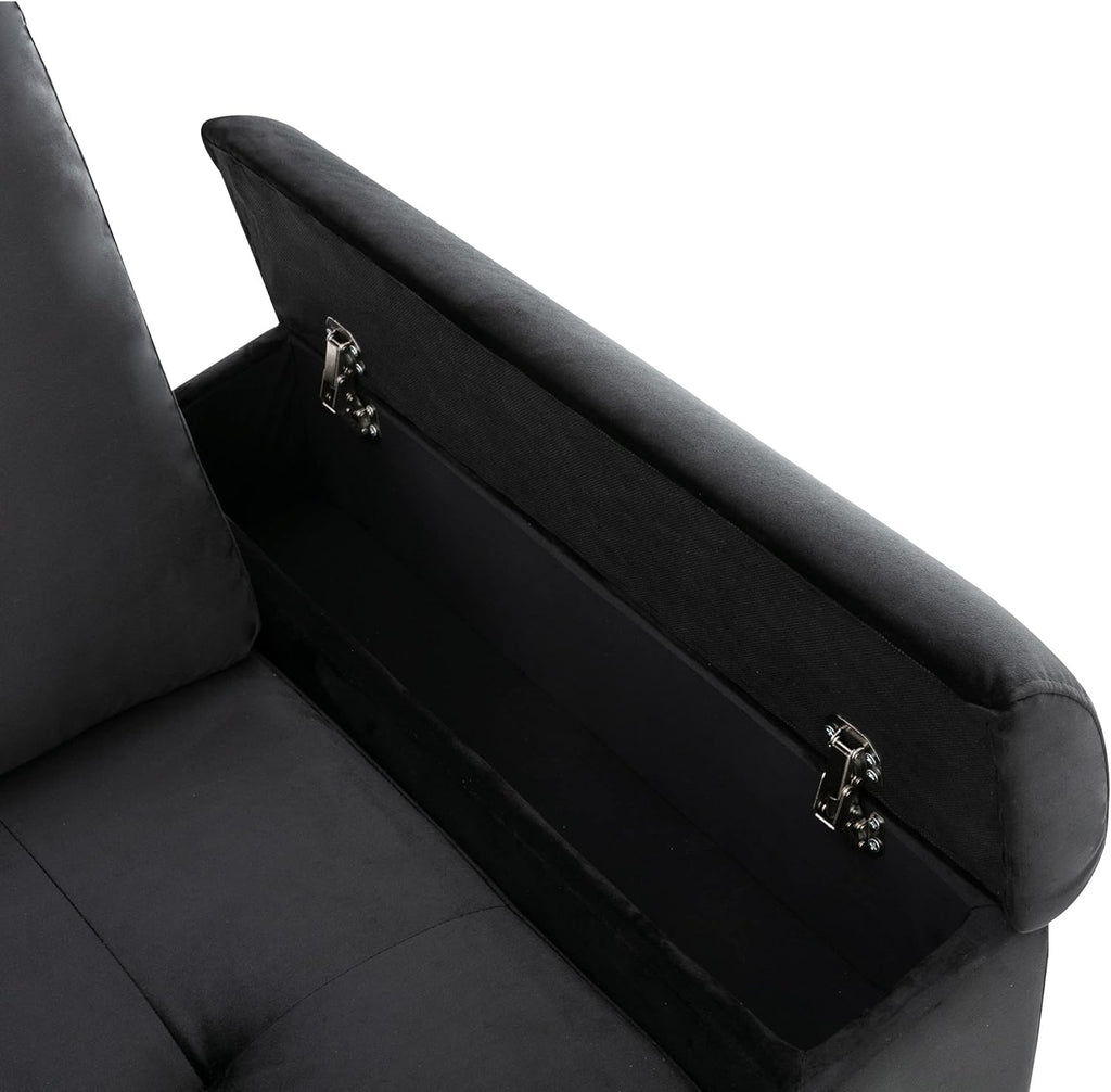 Reversible Sleeper Sectional Sofa with Storage Ottoman C7276