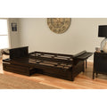 Queen Espresso Wood Storage Futon V2399
