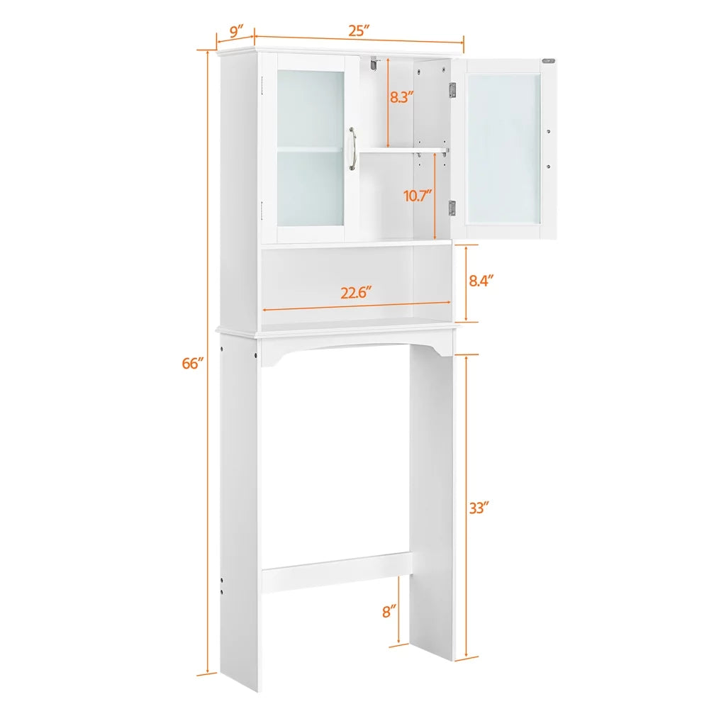 White Wooden 3-Shelf Over the Toilet Storage Cabinet F5144