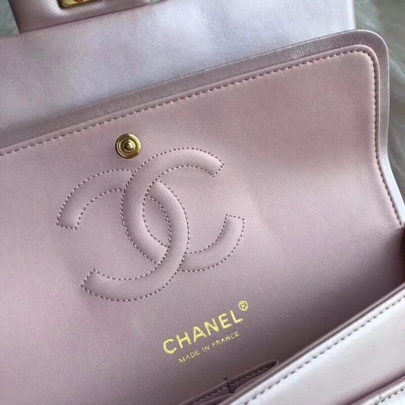 Pink Gold Medium Lambskin Leather Flap Bag S40169