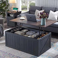 48” Lift Top Coffee Table with Sliding Barn Door Brown H17685