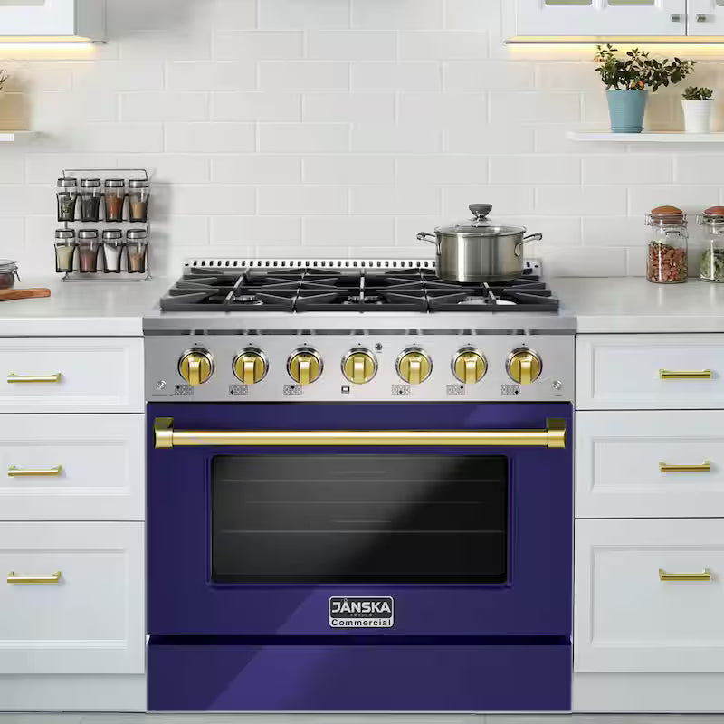 36 in. 5.2 cu. ft. Gas Range with 6 Sealed Burners, Convection Oven, Griddle T175556