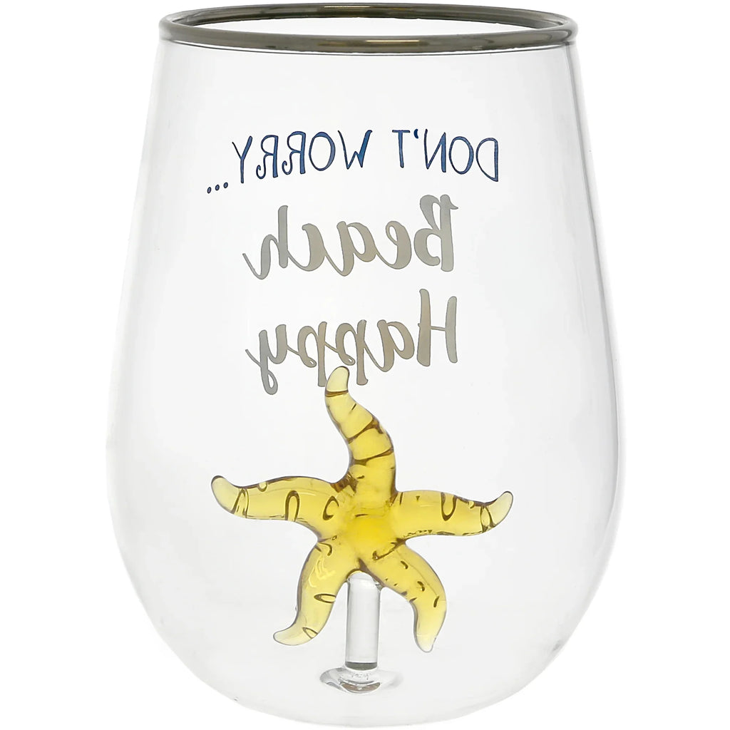 19 oz. Stemless Wine Glass with 3-D Figurine B638435