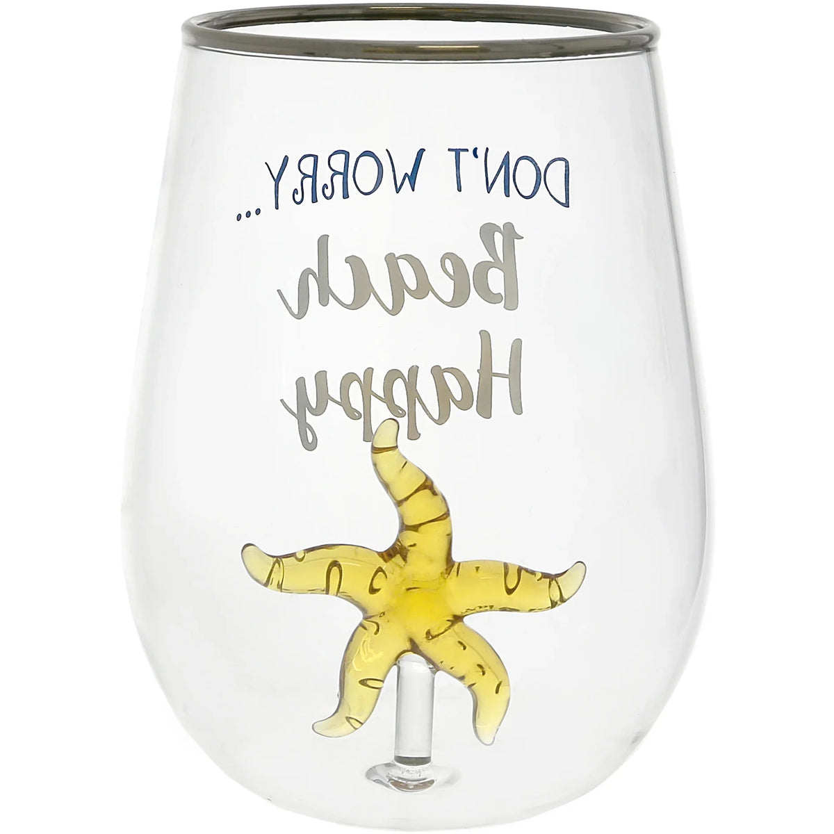 19 oz. Stemless Wine Glass with 3-D Figurine B638435