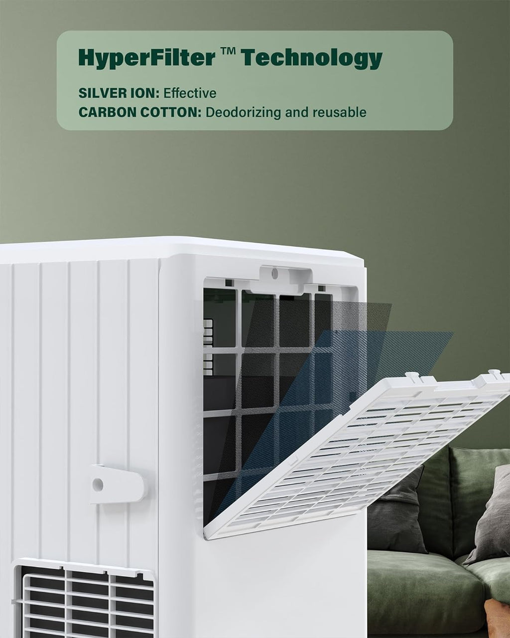 8000 BTU Portable Air Conditioner with Remote Control, White V1420